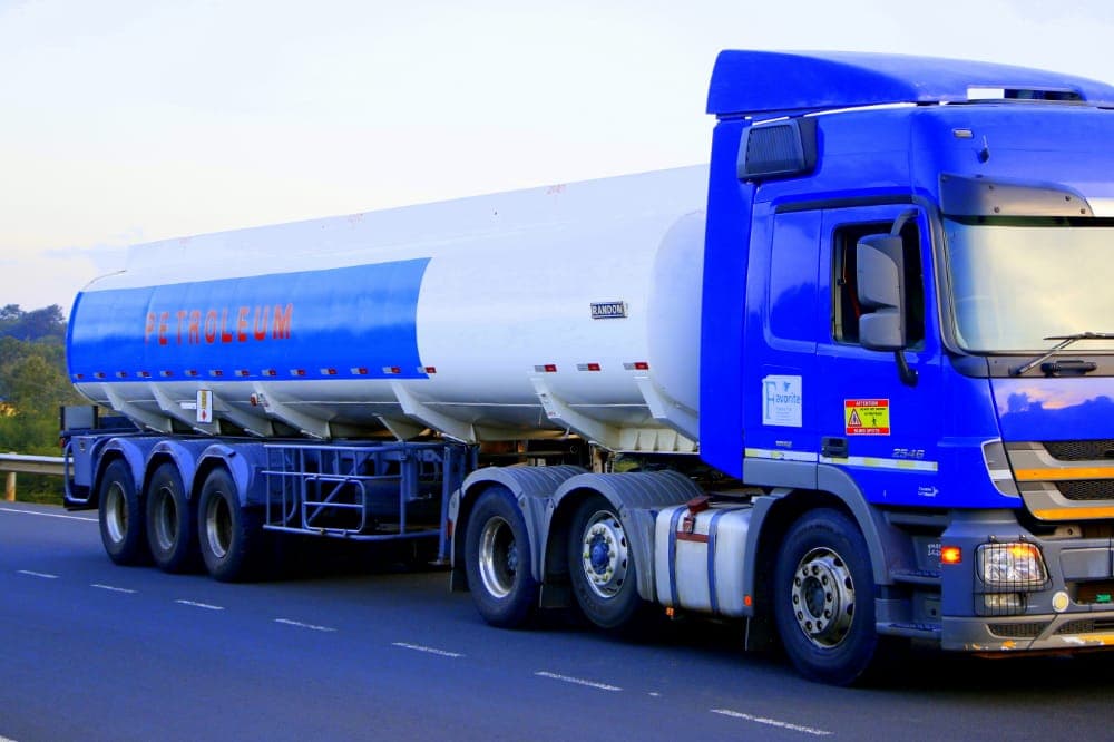 Tanker on highway